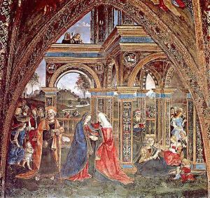 The Visitation by Bernardino di Betto (Pinturicchio)