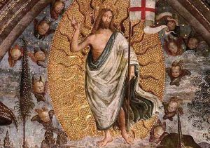 The Resurrection (center view) by Bernardino di Betto (Pinturicchio)