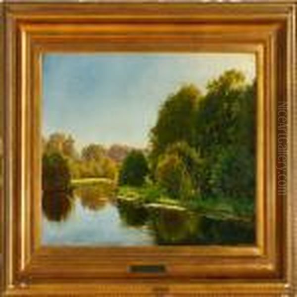 A Summer's Day At A Forest Lake by Carl Frederick Aagaard
