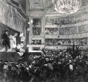 The Battle of Hernani at the Comedie Francaise on the 25th February 1830, 1909 by Paul Albert Besnard