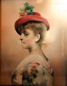 Abbema . Portrait De Mademoiselle Dudley, Pensionnaire De La Comedie Francaise by Louise Abbema
