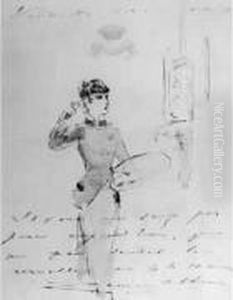 Autoportrait Devant Son Chevalet (n.d.) by Louise Abbema