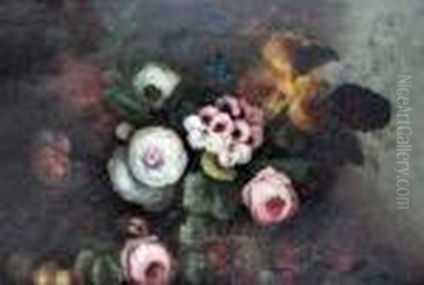 Steel: Still Life Of Roses In A Basket - view 1