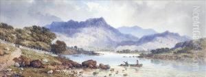 A Highland Loch,with Fishing Boat