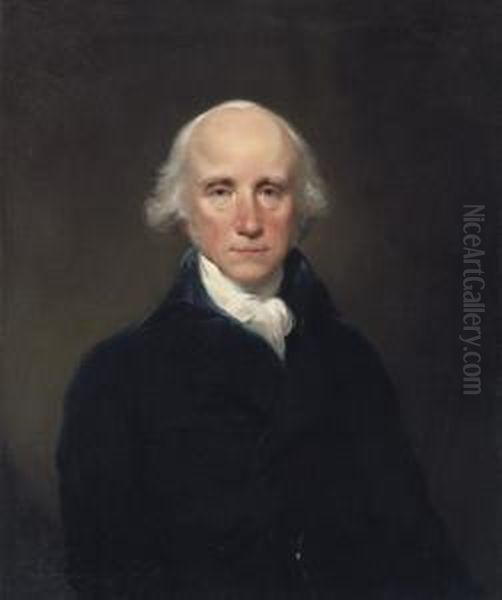 Portrait Of Warren Hastings
(1732-1818), Governor-general Of Bengal, Bust-length, In A Blue Coat And
White Stock - view 1