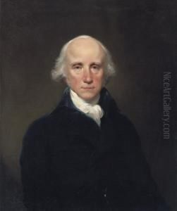 Portrait Of Warren Hastings
(1732-1818), Governor-general Of Bengal, Bust-length, In A Blue Coat And
White Stock by Lemuel-Francis Abbott