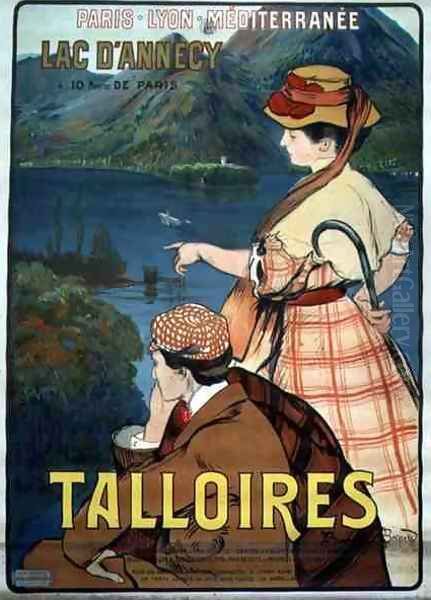 Poster advertising Talloires near Lake Annecy, 10 Hours from Paris on the Paris-Lyon-Mediterranean Railway - view 1