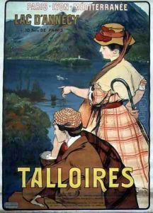 Poster advertising Talloires near Lake Annecy, 10 Hours from Paris on the Paris-Lyon-Mediterranean Railway by Paul Albert Besnard