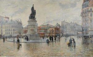 Paris, La Place Clichy Apres La Pluie by Louis Abel-Truchet