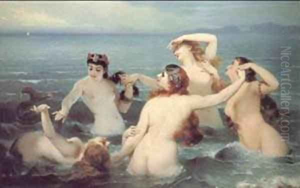 Mermaids Frolicking in the Sea by Charles Edouard Boutibonne
