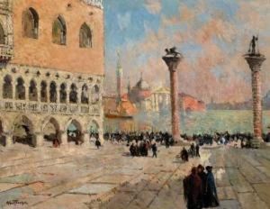 Venise, Animation Sur La Piazetta