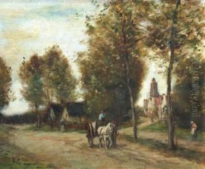 "paisaje Con Carro"