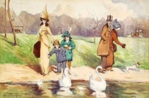 Promenade Au Bois De Boulogne, Circa 1910 by Louis Abel-Truchet