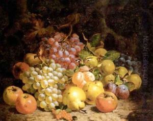 Still life of grapes, pears and apples 1873 by Charles Thomas Bale