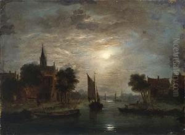Moonlit Riverlandscape - view 1