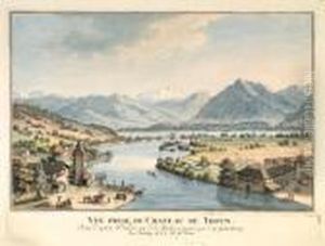 Vue Prise Du Chateau De Thoun by Johann Ludwig Aberli