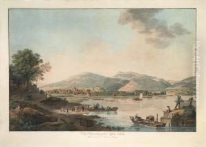Vue D'yverdondepuis Clindi by Johann Ludwig Aberli