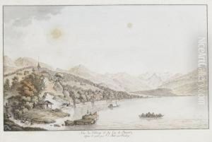 Vue Du Village Et Du Lac De Brientz by Johann Ludwig Aberli