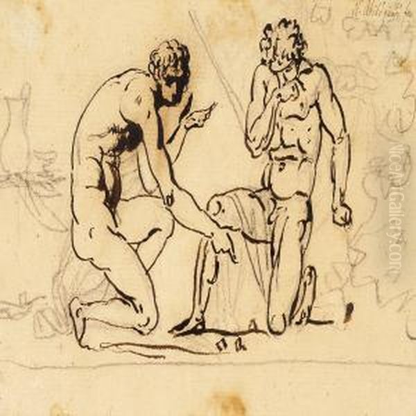 Two Romans Playing Dice - view 1