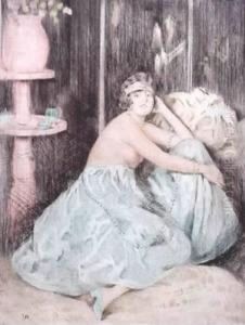 Ablett- Woman In Blue- Etching
In Colors, Ca. 192, Posthumous Printing, Minor Handling Creases. 25 1/4 X
18'' by William Ablett