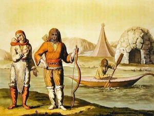 Eskimos at Hudson Bay, from 'Le Costume Ancien et Moderne' by G. Bramati