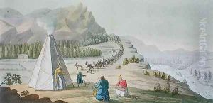 Herding Reindeer, Lapland, plate 47 from 'Le Costume Ancien et Moderne' by G. Bramati