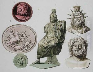 Representations of Zeus, Jupiter or Jove, plate 51 from 'Le Costume Ancien et Moderne' by G. Bramati