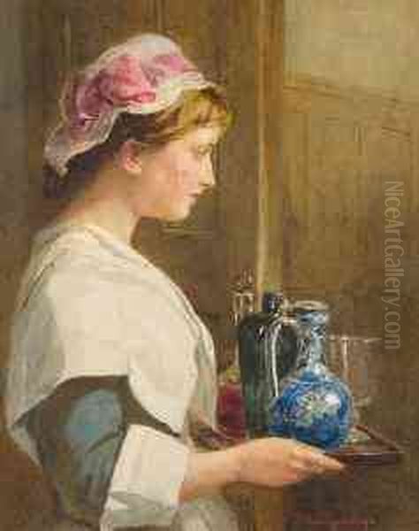 Serving Girl With Tray - view 1
