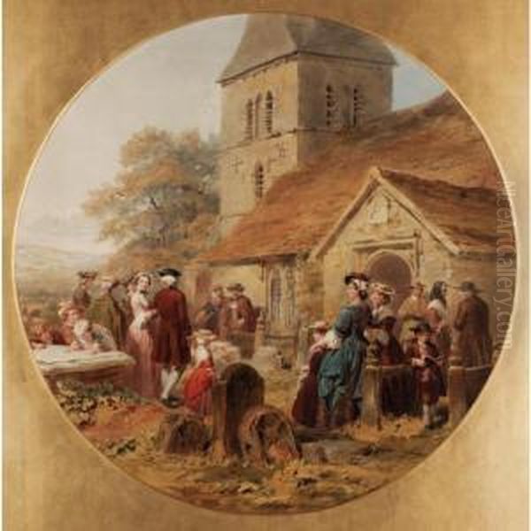 Gathering In The Church Yard - view 1