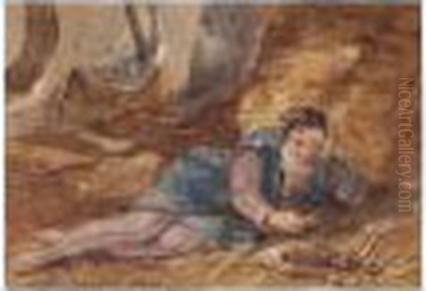 A Boy Resting; Lovers Conversing With A Traveller - view 1