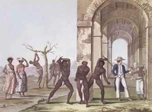 Plantation in Surinam, illustration from 'Le Costume Ancien et Moderne' c.1820 by G. Bramati