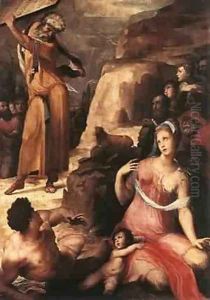 Moses And The Golden Calf 1536-37 by Francesco Beda
