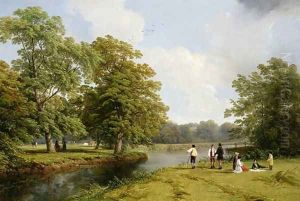 A Picnic in Stoneleigh Park by Hendrikus van den Sande Bakhuyzen