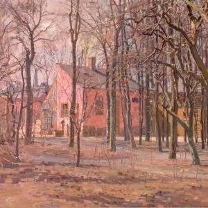 Red Houses Behind Trees (the Artist's Studio?) by Georg Nicolaj Achen