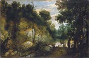 Paesaggio Fluviale Con Animali by Lucas Achtschellinck