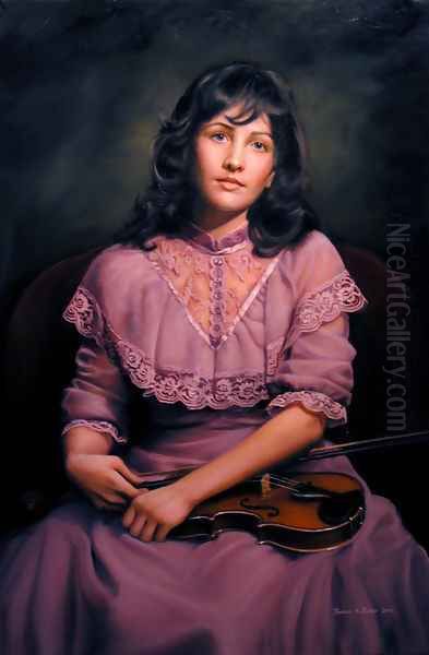 Kathleen with a Violin - view 1