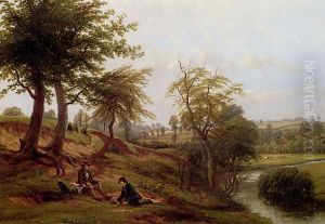 The Leam, Near Weston Mill by Hendrikus van den Sande Bakhuyzen