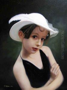 Portrait of Mary with a Hat by Hendrikus van den Sande Bakhuyzen