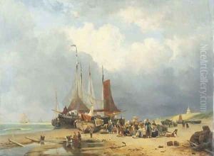 Sorting the catch on the beach of Scheveningen