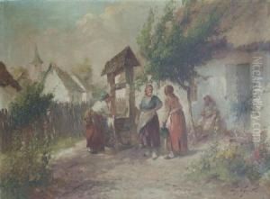 Women At The Well. by Agoston Acs