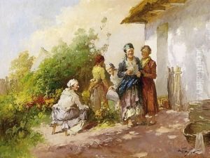 Afternoon Siesta On The Courtyard by Agoston Acs