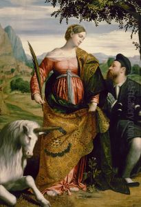 St Justina with the Unicorn c. 1530 by Alessandro Bonvicino (Moretto da Brescia)