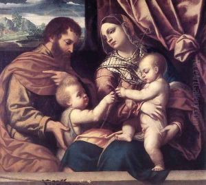 Holy Family by Alessandro Bonvicino (Moretto da Brescia)