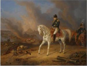 Napoleon Before The Burning City Of Smolensk by Adam Albrecht