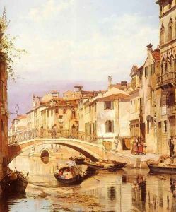 A Gondola On A Venetian Backwater Canal by Antonietta Brandeis