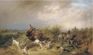A Stag Hunt In A Coastal Landscape A Stag Hunt In A Coastal Landscape