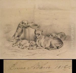 Hundefamilie Im Stallinterieur