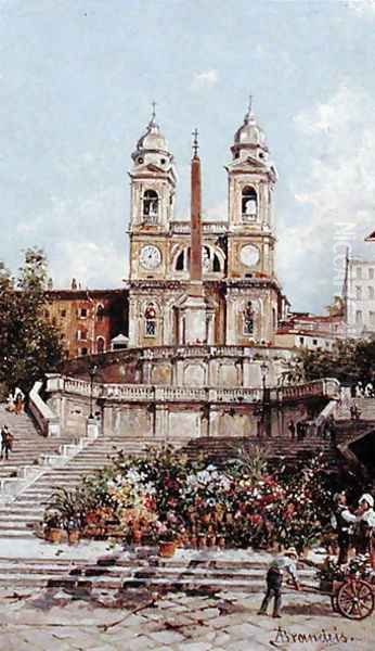 The Flower Market before the Spanish Steps, Rome - view 1