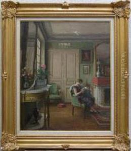 Femme Lisant Dans Un Interieur Femme Lisant Dans Un Interieur