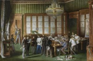 Im Buro Des Fursten Schwarzenberg Im Palazzo Del Governo In Mailand by Eugen Adam